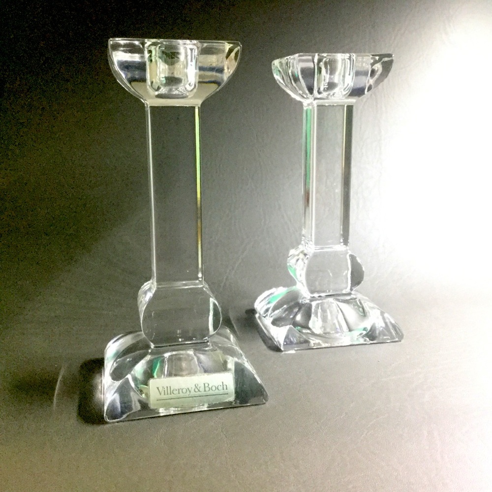 Vintage Villeroy & Boch Siena Crystal Candlesticks